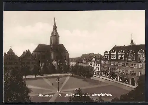 AK Naumburg / Saale, Marktplatz und St. Wenzelskirche