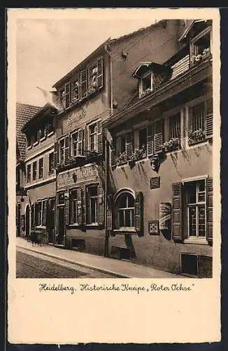 AK Heidelberg / Neckar, Totalansicht historische Kneipe Roter Ochse