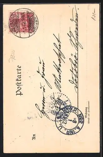 Lithographie Freiburg / Breisgau, Ortsansicht mit Dom