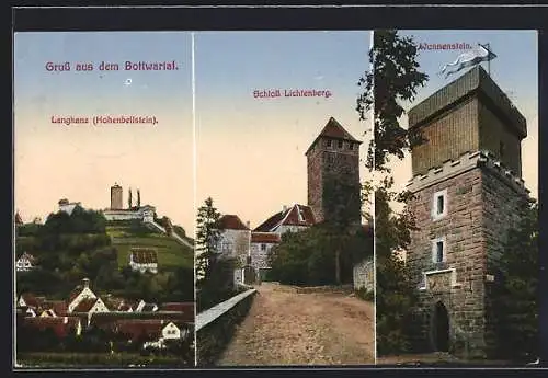 AK Beilstein / Württ., Burg Hohenbeilstein, Schloss Lichtenberg, Wonnenstein