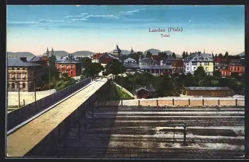 AK Landau / Pfalz, Brücke über den Bahnhof