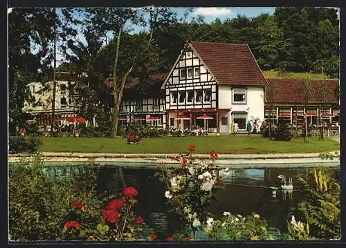 AK Winterscheid / Bergisches Land, Teichpartie am Restaurant Winterscheider Mühle