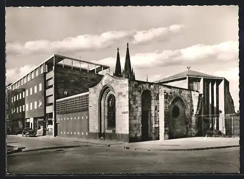 AK Köln, Kirche St. Kolumba - Madonna in den Trümmern mit Minoritenkloster, Kolumbastrasse