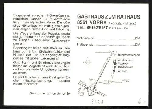 AK Vorra / Pegnitz, Gasthof zum Rathaus, Aussen- u. Innenansicht