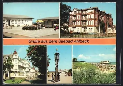 AK Ahlbeck, An der Strandpromenade, FDGB-Erholungsheime Kurt Bürger und Bernhard Göring