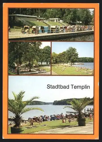 AK Templin / Mark, Stadtbad, HO-Kiosk, Liegewiese, Blick von der Terrasse