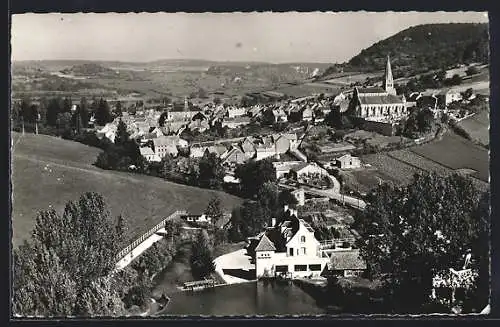 AK Bligny-sur-Ouche, Vue panoramique en premier plan La Scierie