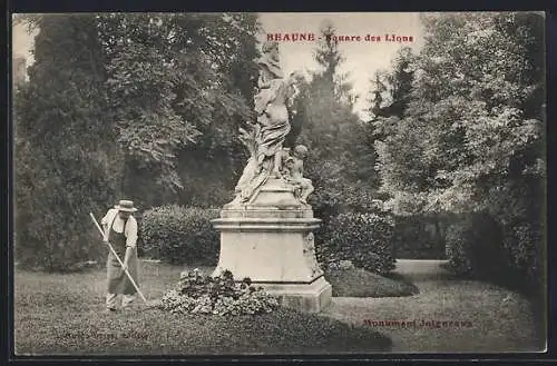 AK Beaune, Square des Lions, Monument Foliecreuse