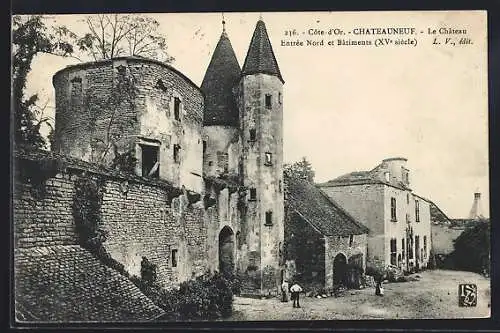 AK Chateauneuf, Le Château Entrée Nord et Bâtiments, XV? siècle