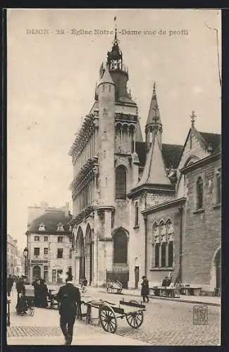 AK Dijon, Église Notre-Dame vue de profil