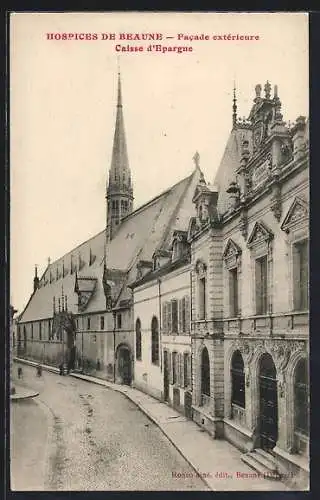 AK Beaune, Facade extérieure des Hospices et Caisse d`Épargne