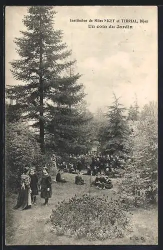 AK Dijon, Un coin du Jardin de l`Institution de Mlles Nicey et Terrial