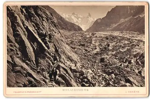 Fotografie Charnaux Frères & Cie., Genève, Ansicht Chamonix, Le Mauvais Pas, Steinige Ansicht in den Berge