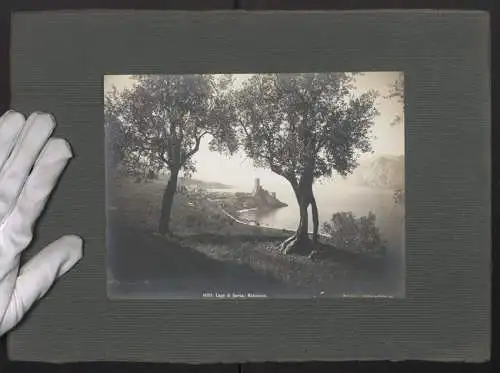 Fotografie Wehrli, Kilchberg, Ansicht Malcesine, Blick nach dem Ort am Lago die Garda