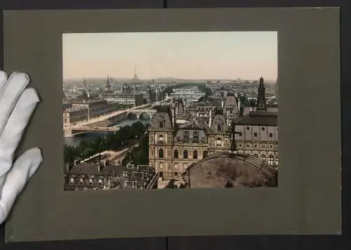 Fotografie Photochrom Zürich, Ansicht Paris, Vue Panoramique Des Sept. Ponts, Rückseite Ansicht Nice