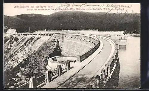 AK Gemünd /Eifel, Urfttalsperre aus der Vogelschau