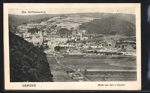 AK Gemünd / Eifel, Blick v. d. I. Kanzel auf den Ort