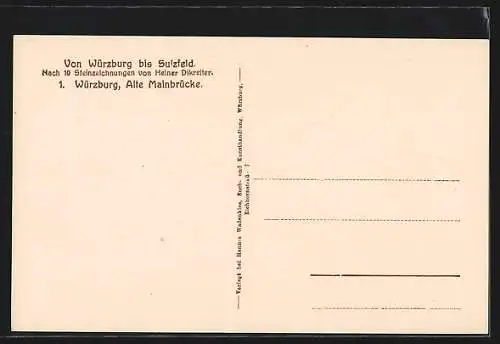 Künstler-AK Würzburg, Alte Mainbrücke