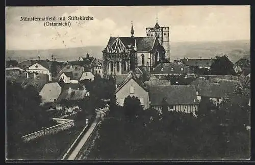 AK Münstermaifeld, Ostansicht mit Stiftskirche aus der Vogelschau