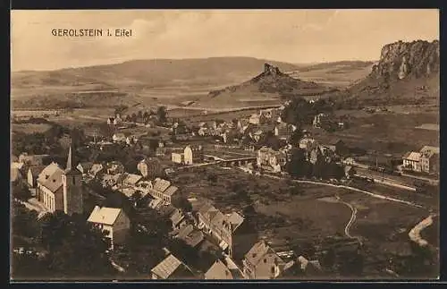 AK Gerolstein, Teilansicht mit Kirche