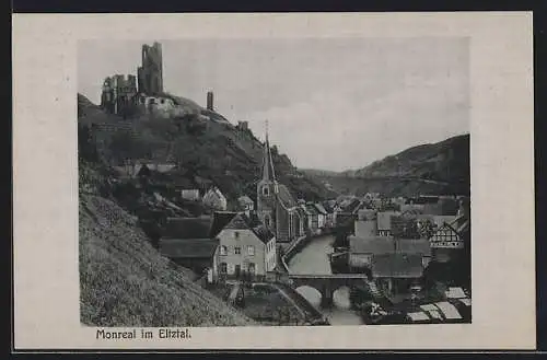 AK Monreal /Eltztal, Blick auf Ort und Löwenburg