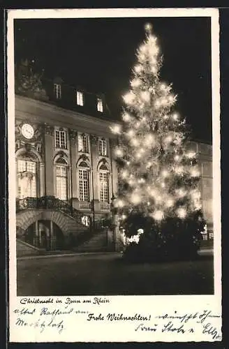 AK Bonn a. Rh., Christnacht am Rathaus