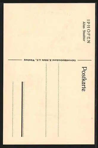 Künstler-AK Iphofen, Altes Stadttor