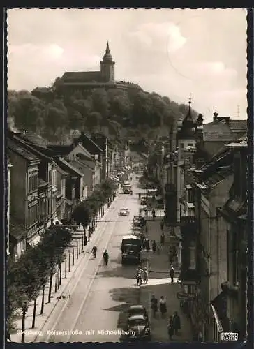 AK Siegburg, Kaiserstrasse mit Michaelsberg