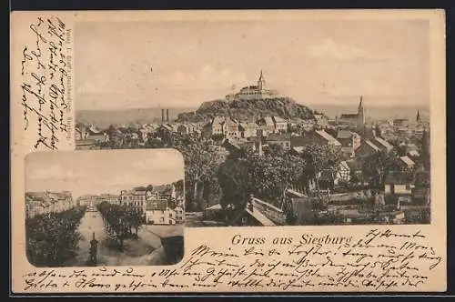 AK Siegburg, Ortsansicht mit Michaelsberg