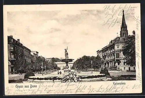 AK Bonn, Brunnen am Kaiserplatz