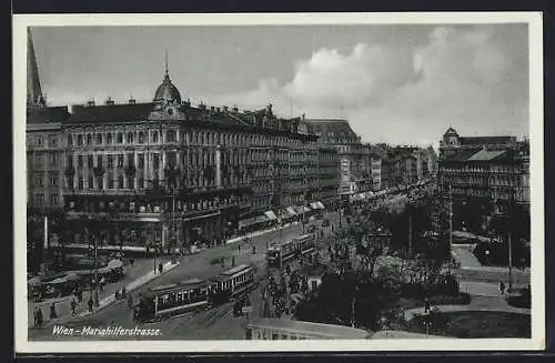 AK Wien, Mariahilferstrasse mit Strassenbahn