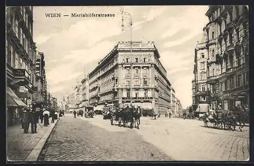 AK Wien, Mariahilferstrasse am Hotel Kummer