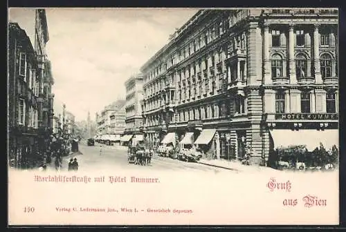 AK Wien, Mariahilferstrasse mit Hotel Kummer