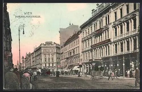 AK Wien, Mariahilferstrasse am Savoy Hotel Englischer Hof