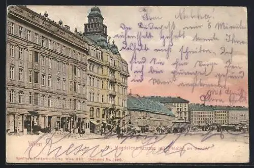 AK Wien, Magdalenenstrasse mit Theater an der Wien