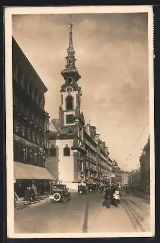 AK Wien, Mariahilferstrasse, Autos und Passanten