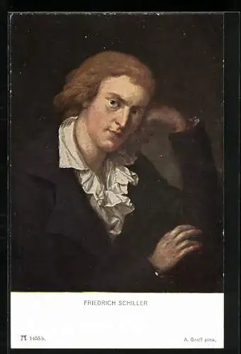 AK Friedrich Schiller, Portrait mit aufgestütztem Kopf