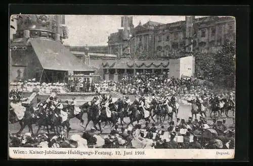 AK Wien, Kaiser-Jubiläums-Huldigungs-Festzug am 12. Juni 1908