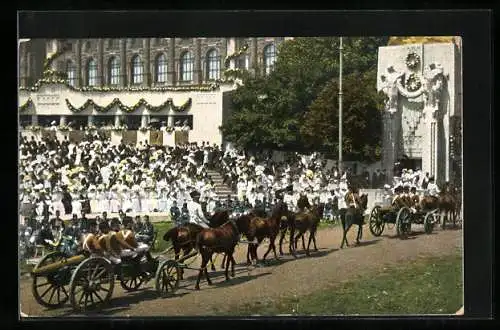 AK Wien, Huldigungsfestzug 1908, Zeit Erzherzog Karls Artillerie