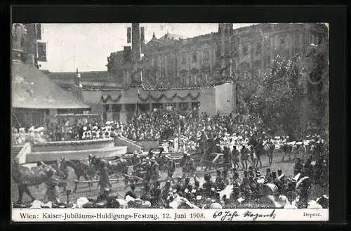 AK Wien, Kaiser-Jubiläums-Huldigungs-Festzug, 12. Juni 1908