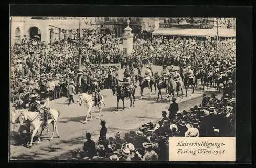 AK Wien, Kaiserhuldigungs-Festzug 1908