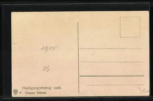 AK Huldigungszug 1908, Gruppe Mähren