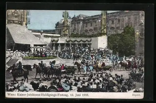 AK Wien, Kaiser-Jubiläums-Huldigungs-Festzug 1908, Festwägen