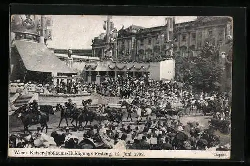 AK Wien, Kaiser-Jubiläums-Huldigungs-Festzug 1908, Festwägen