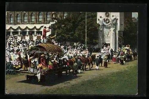 AK Wien, Huldigungsfestzug 1908, Zeit Kaiser Josef II. Winzerfest