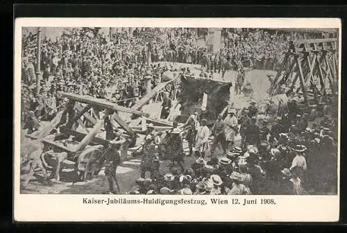 AK Wien, Kaiser-Jubiläums-Huldigungsfestzug 1908, Festwagen