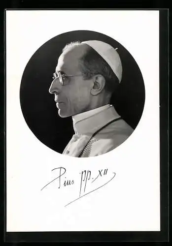 AK Papst Pius XII., Profilportrait