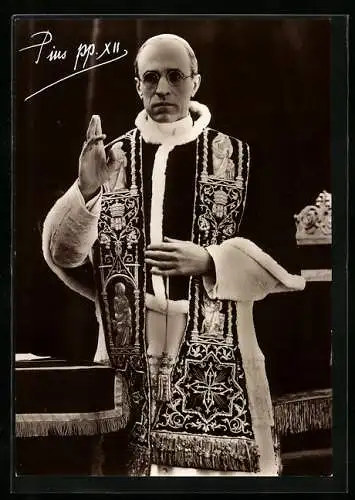 AK Papst Pius XII. mit Stola