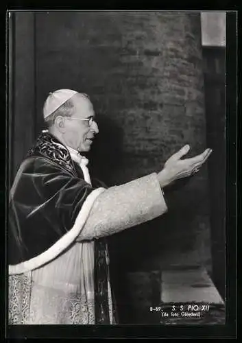 AK Papst Pius XII. bei einer Ansprache