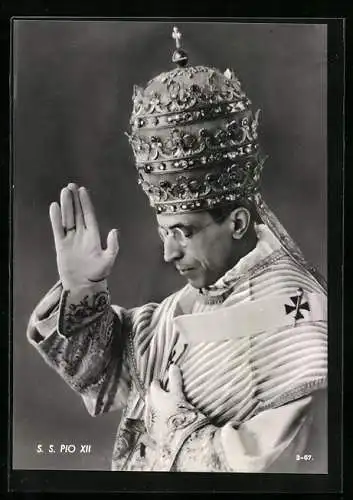 AK Papst Pius XII. mit der Tiara